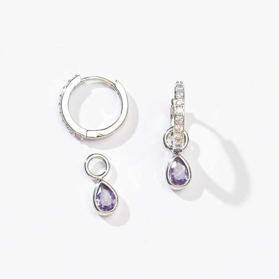 Elle 2-in-1 Hoops with Charms | Almost Amethyst