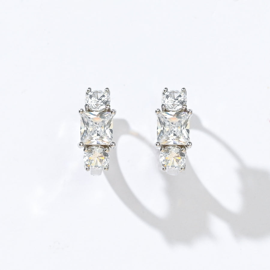 Madison Hoops | Clear Platinum