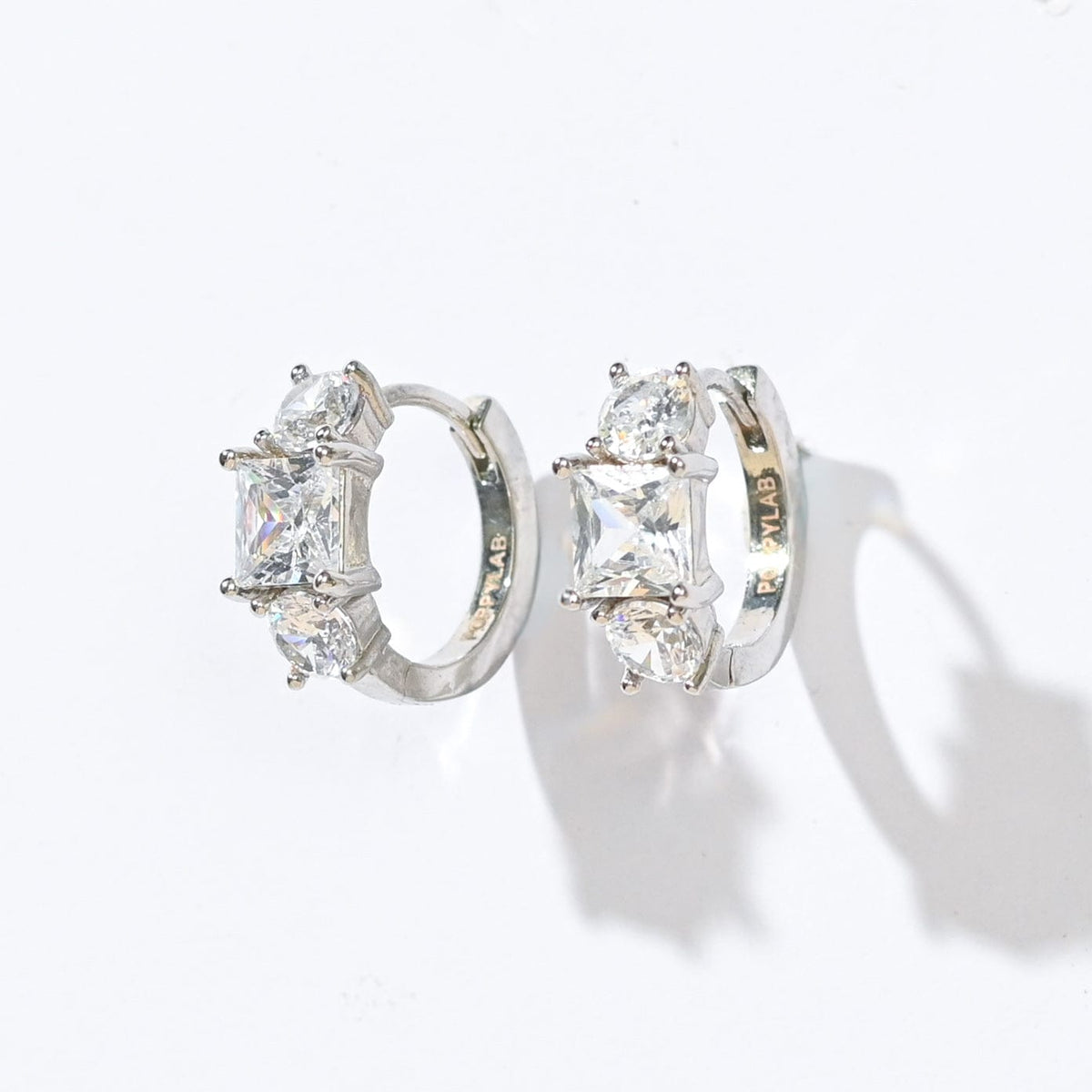 Madison Hoops | Clear Platinum