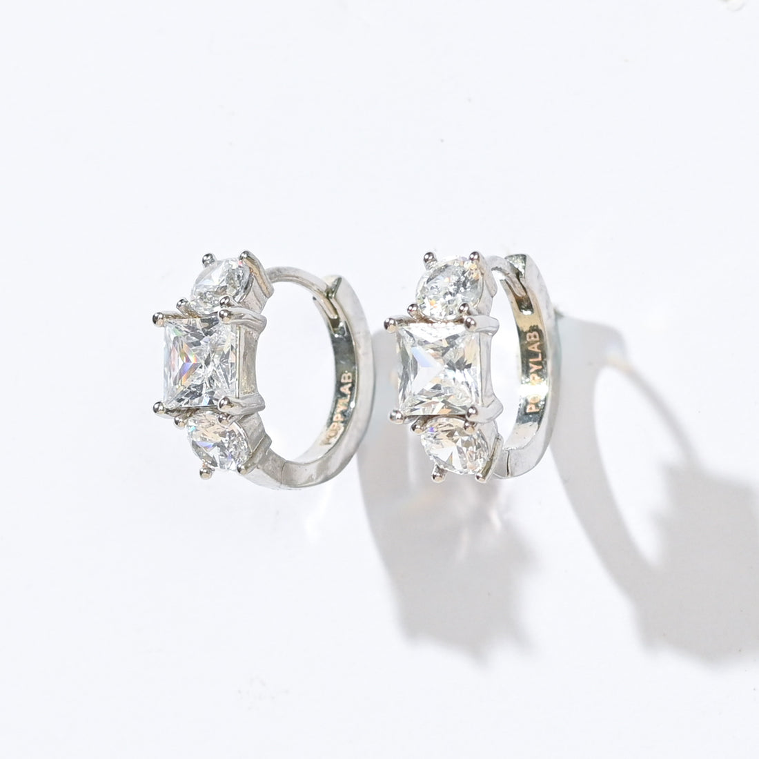 Madison Hoops | Clear Platinum