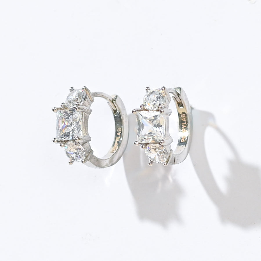 Madison Hoops | Clear Platinum