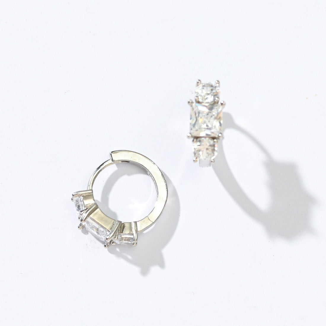 Madison Hoops | Clear Platinum