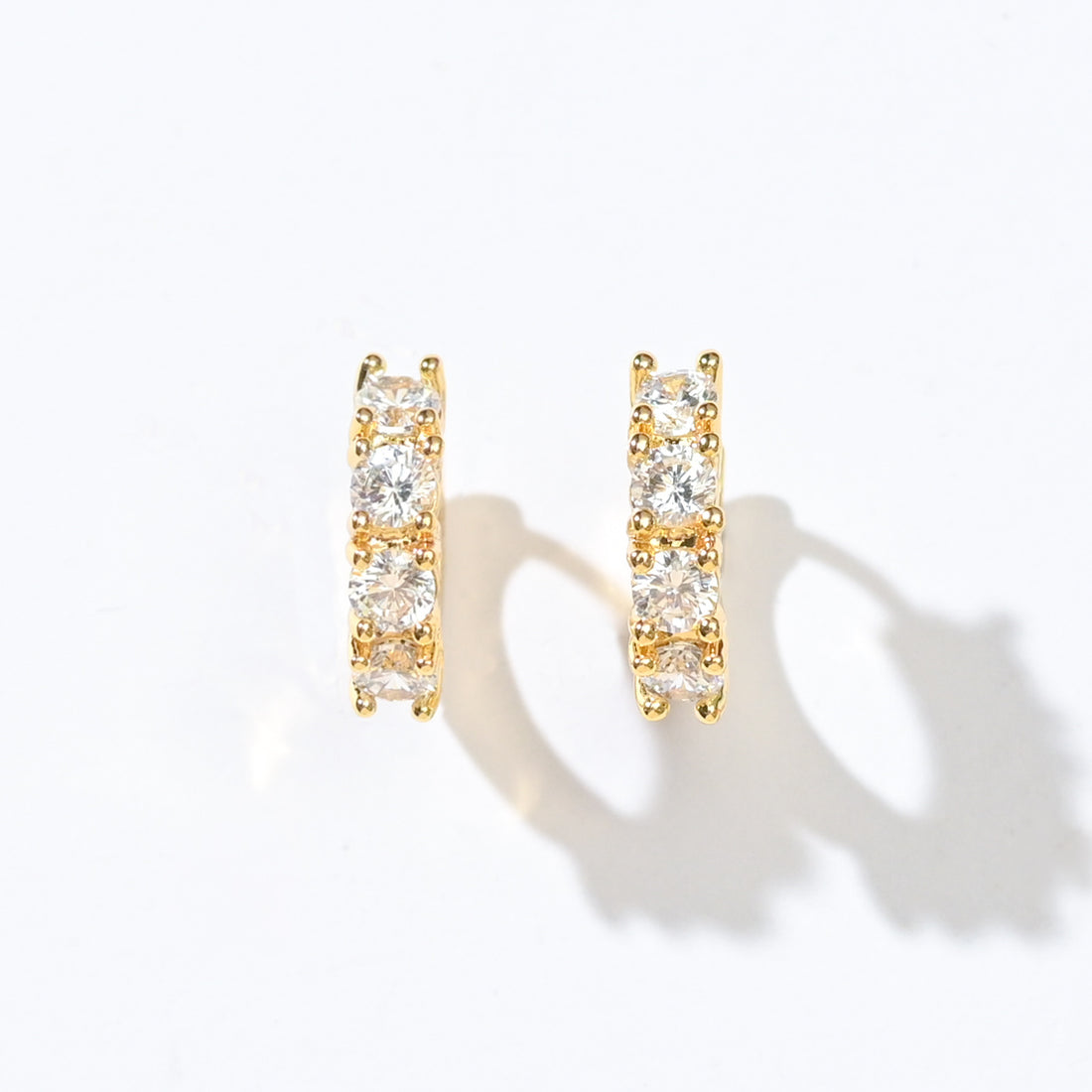 Kaia Mini Huggies | Clear Gold