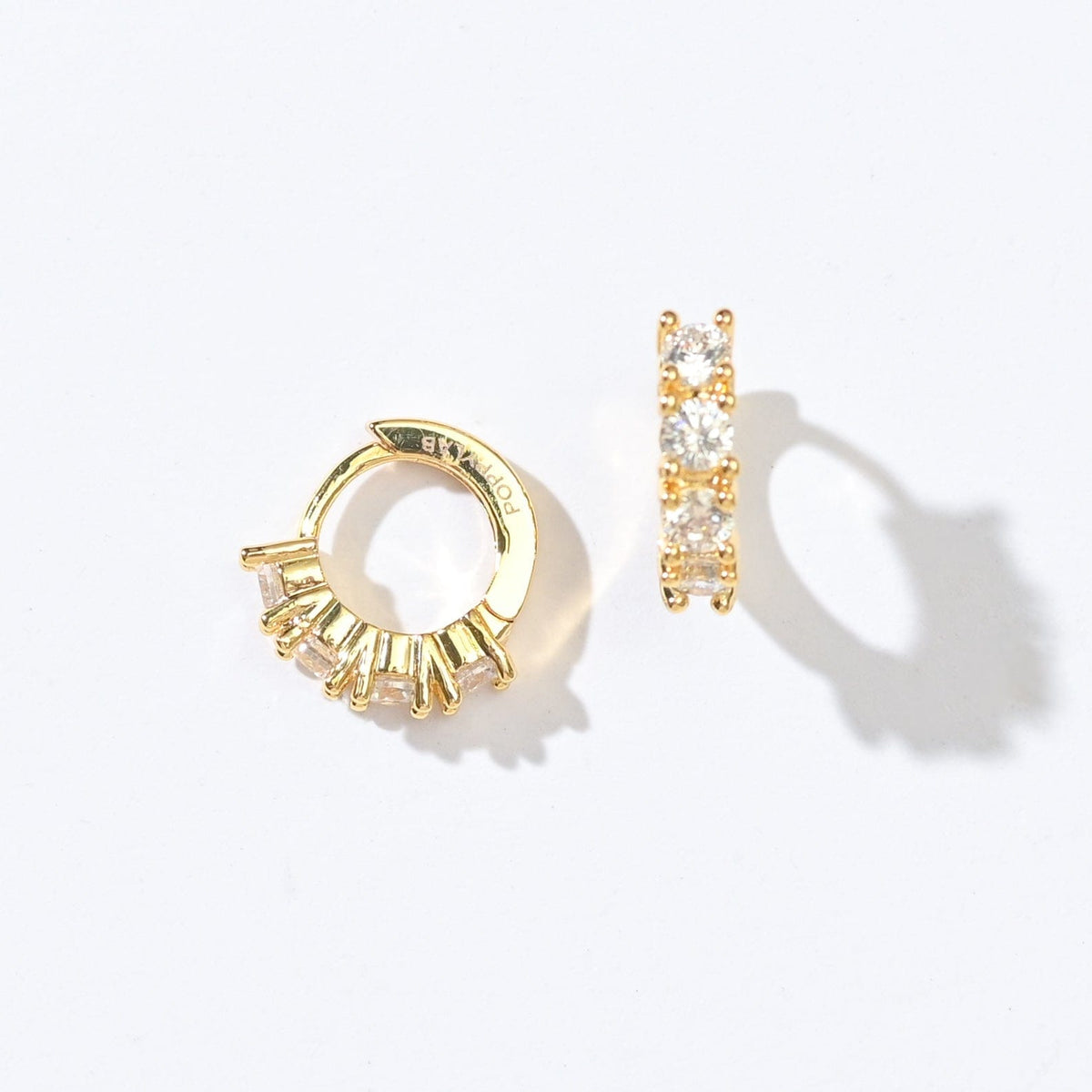 Kaia Mini Huggies | Clear Gold