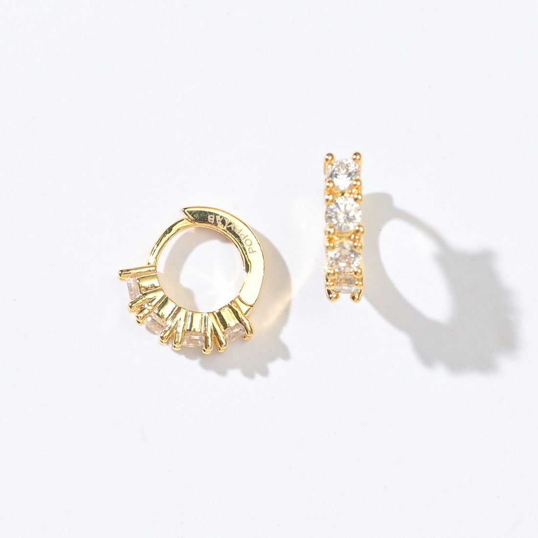 Kaia Mini Huggies | Clear Gold