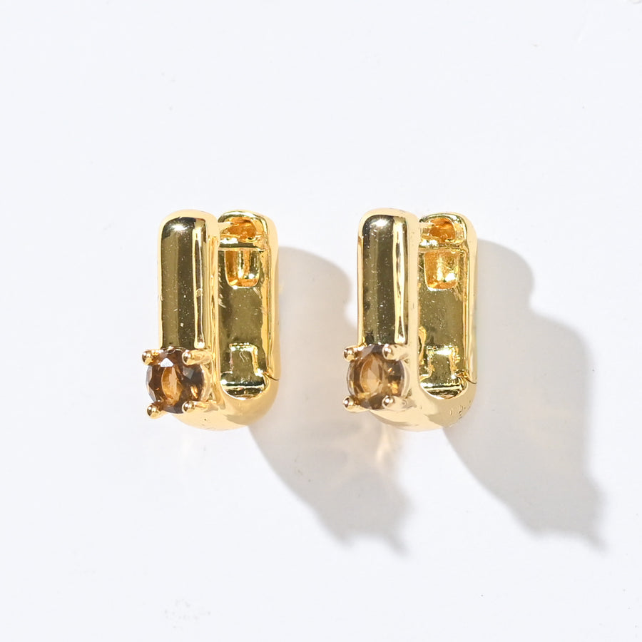 Sienna Minimalist Huggies | Manhattan Brown