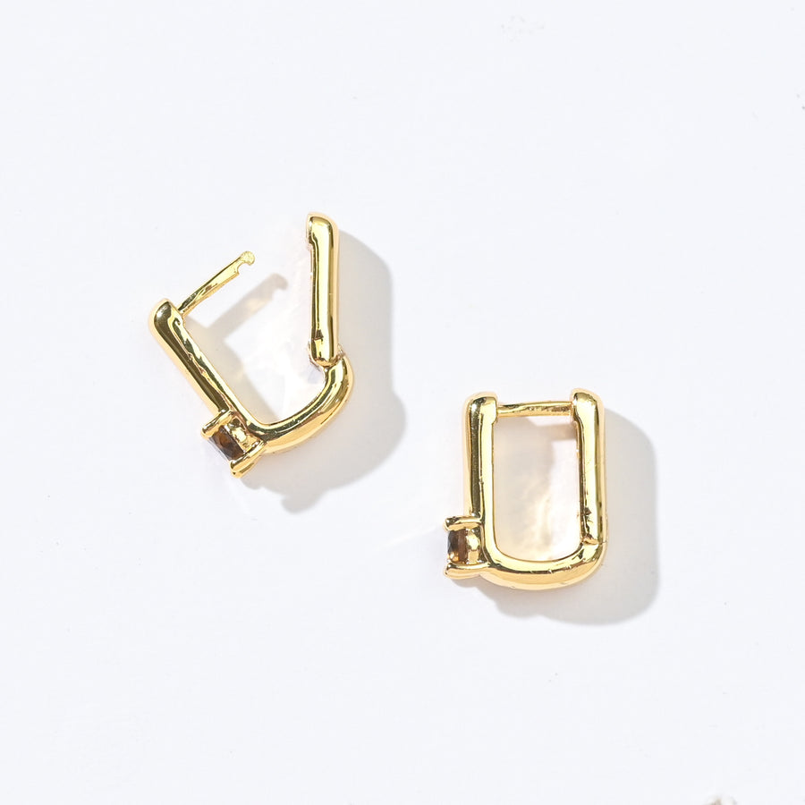 Sienna Minimalist Huggies | Manhattan Brown