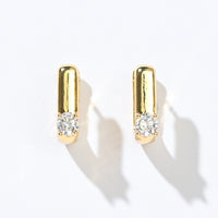 Sienna Minimalist Huggies | Clear Gold