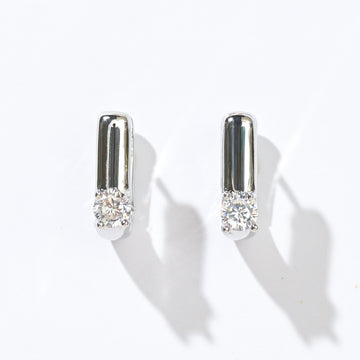 Sienna Minimalist Huggies | Clear Silver