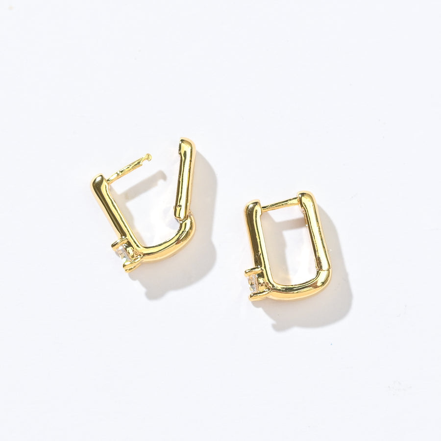 Sienna Minimalist Huggies | Clear Gold