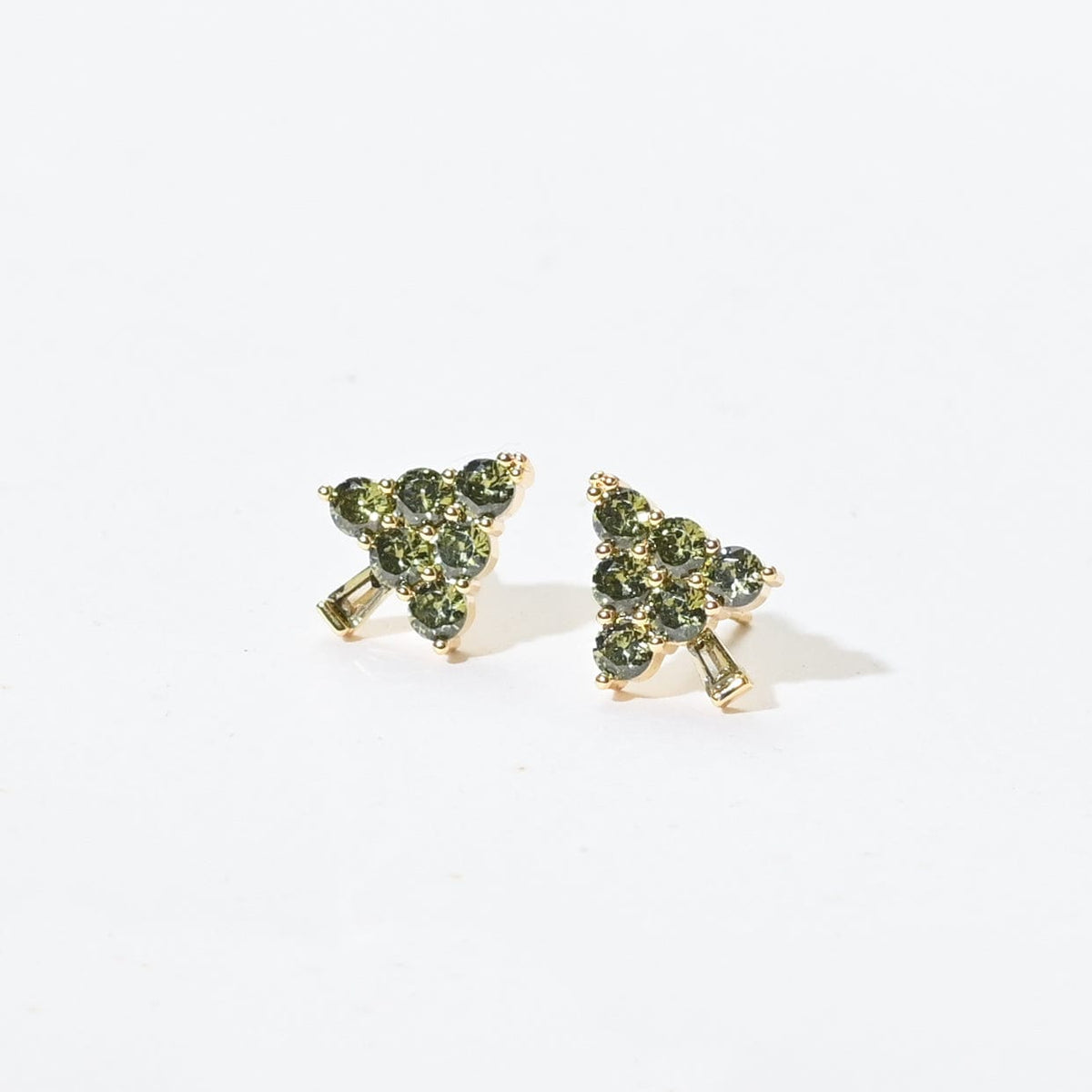 Ebony Tree Studs | Gold Olive