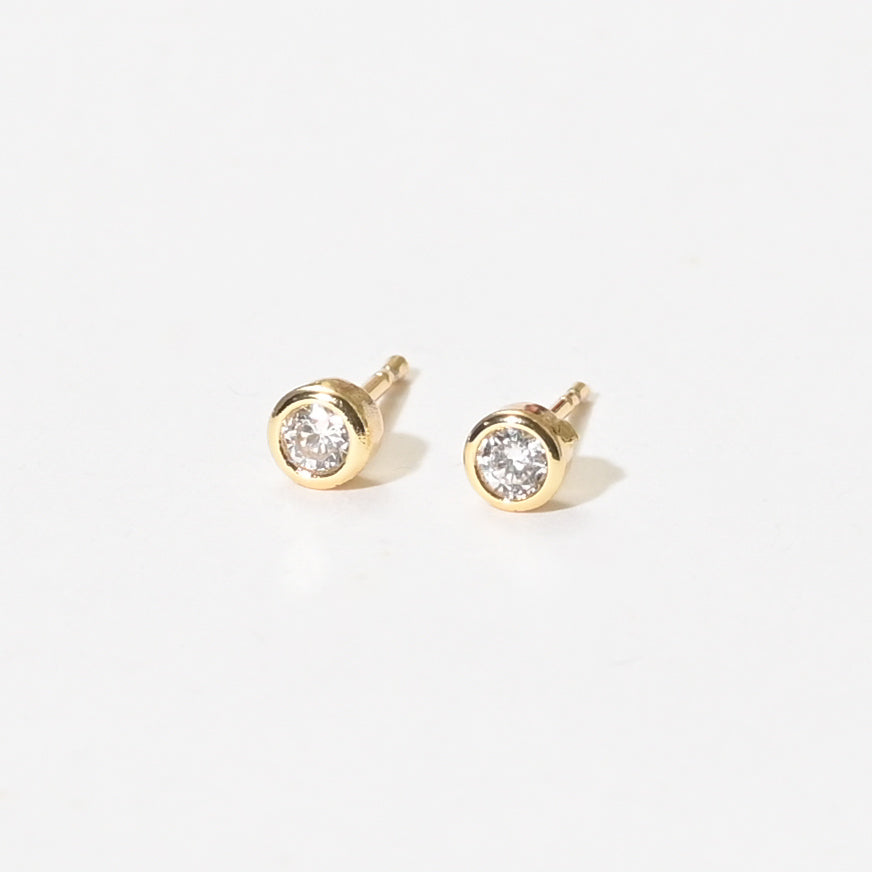 Penny Bezel Studs | Gold