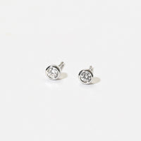 Penny Bezel Studs | Silver