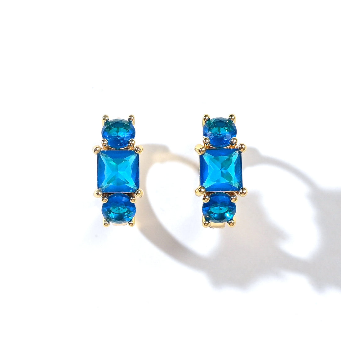 Madison Hoops | Royal Blue Gold