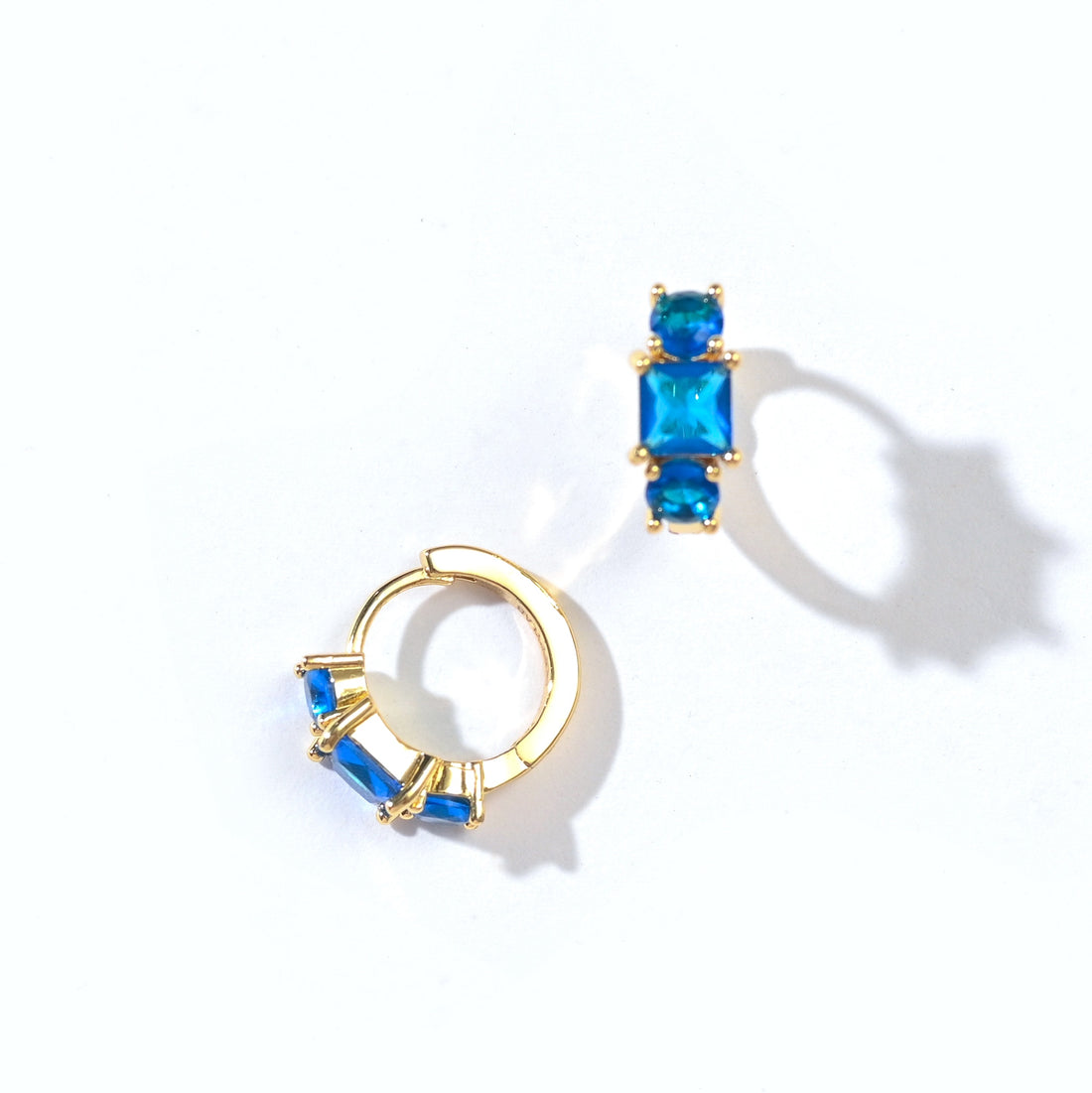 Madison Hoops | Royal Blue Gold