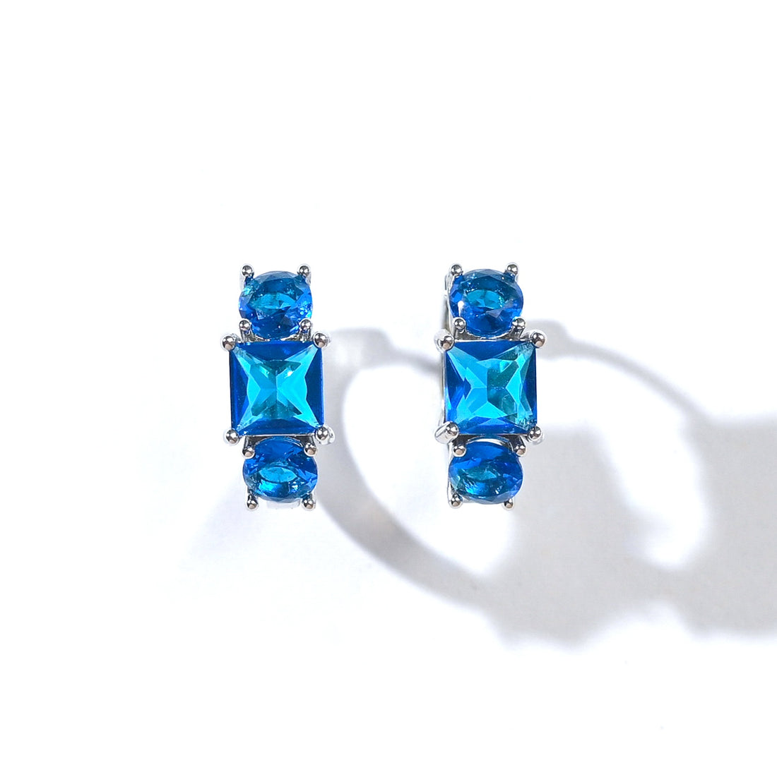 Madison Hoops | Royal Blue Silver