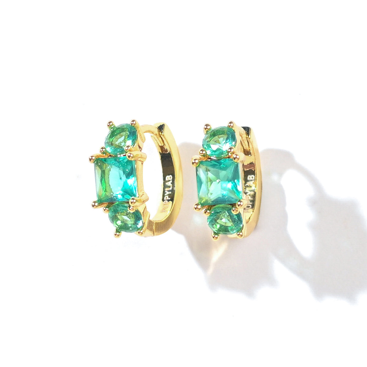Madison Hoops | Spring Green Gold