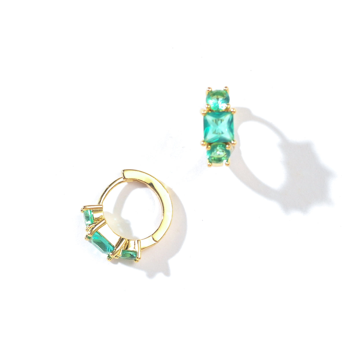 Madison Hoops | Spring Green Gold