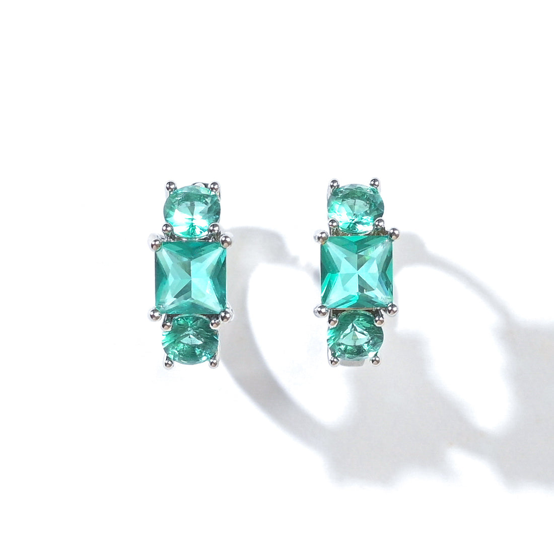 Madison Hoops | Spring Green Silver