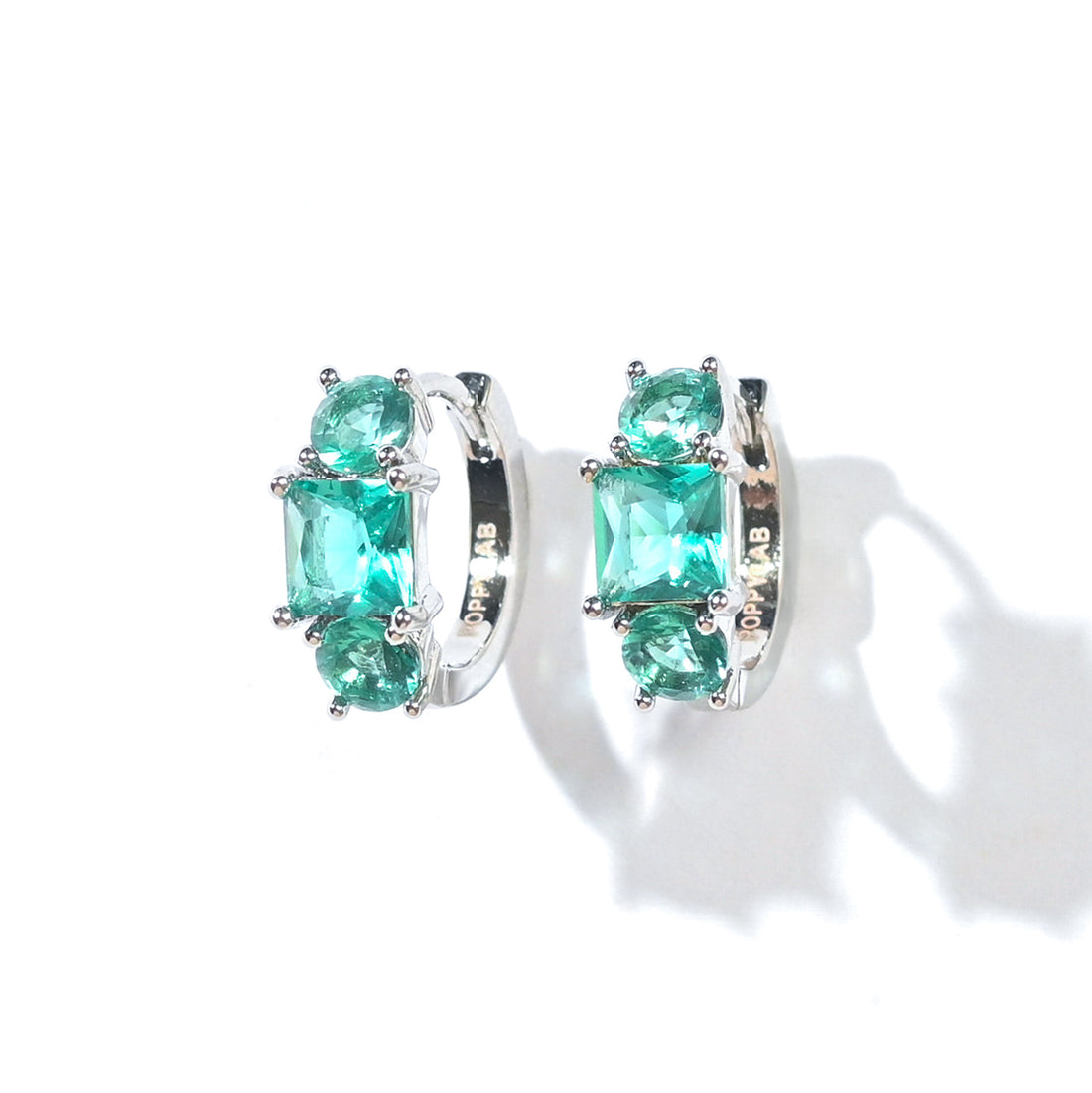 Madison Hoops | Spring Green Silver