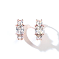 Madison Hoops | Clear Rose Gold