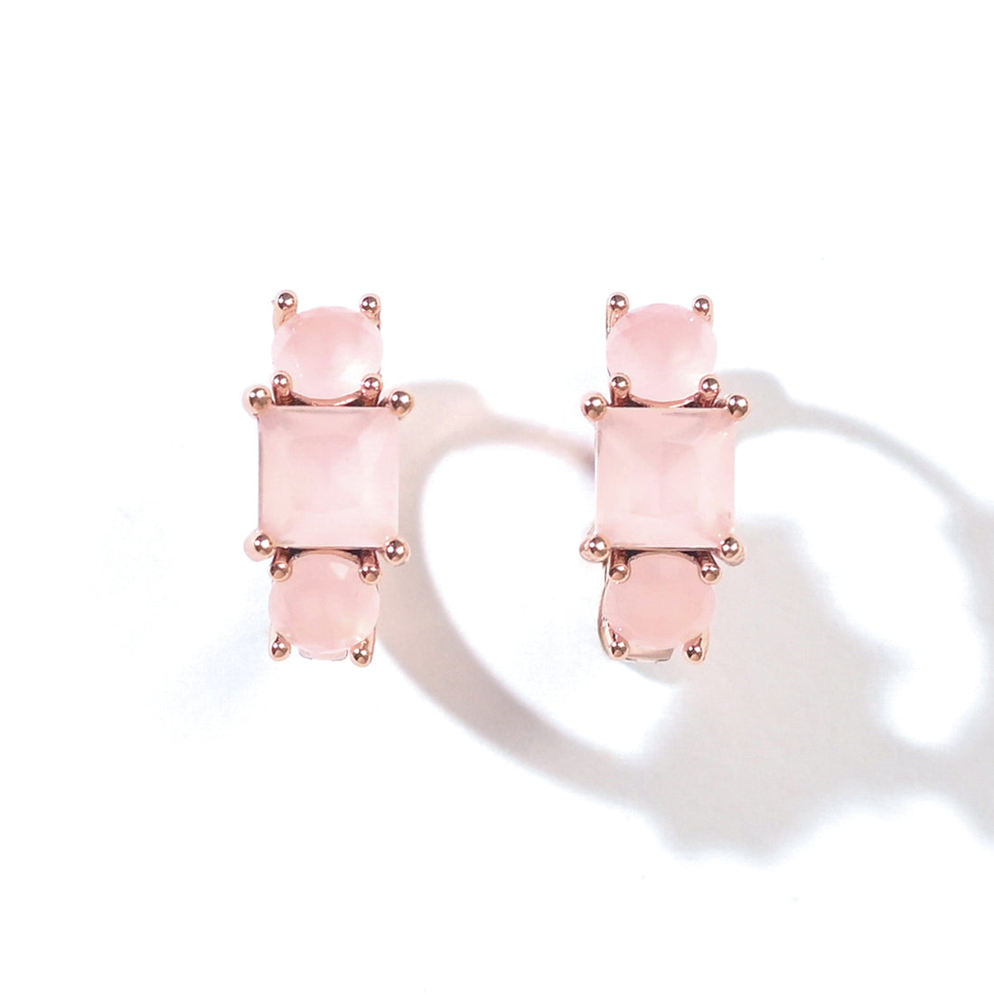 Madison Hoops | Baby Pink Rose Gold