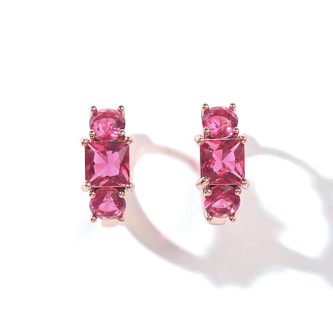 Madison Hoops | Ruby Red Rose Gold