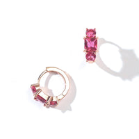 Madison Hoops | Ruby Red Rose Gold