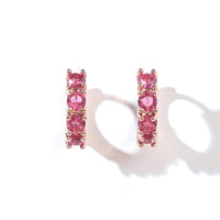 Kaia Mini Huggies | Ruby Red Rose Gold