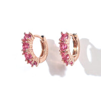 Kaia Mini Huggies | Ruby Red Rose Gold