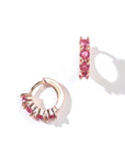 Kaia Mini Huggies | Ruby Red Rose Gold