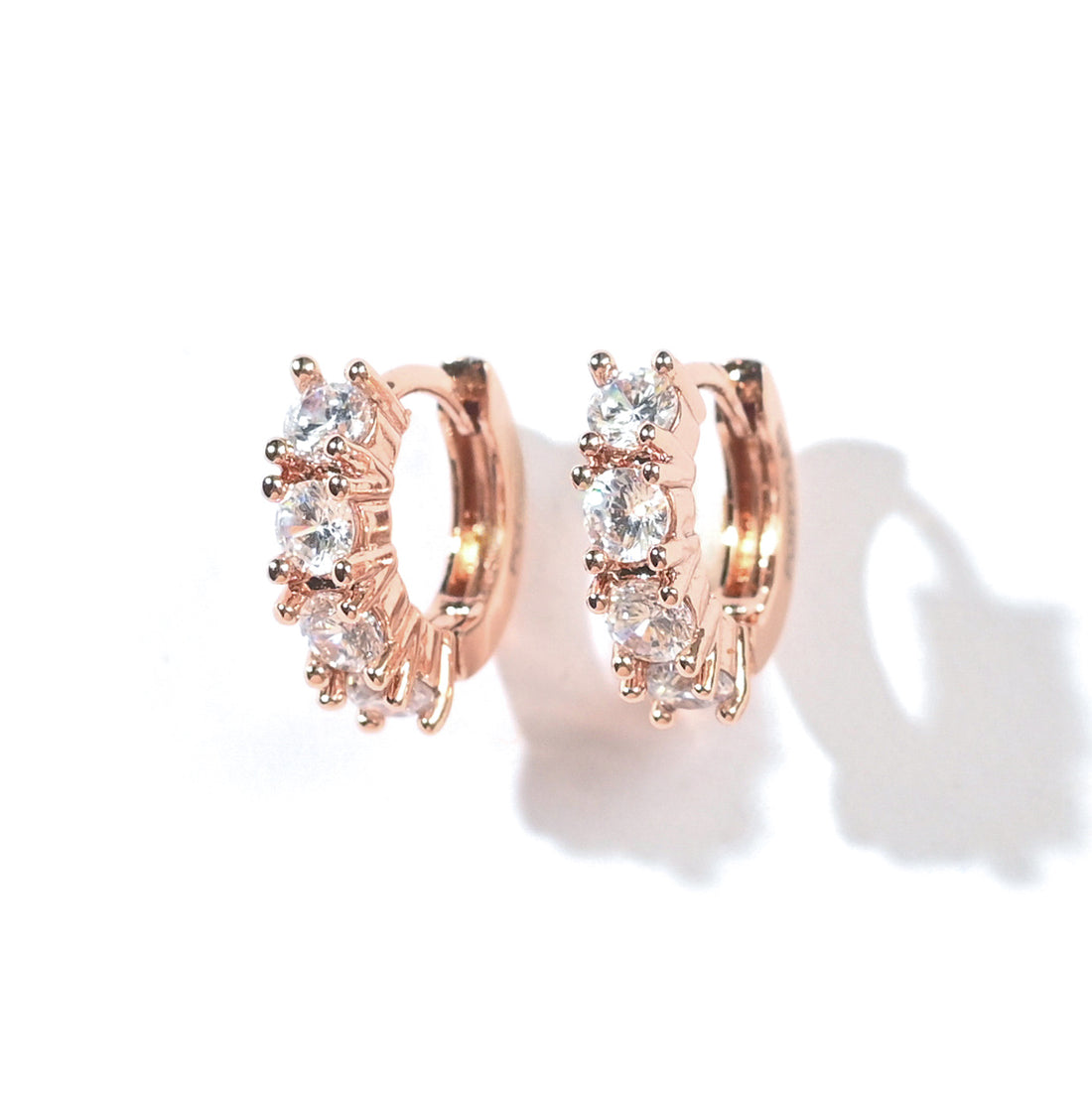 Kaia Mini Huggies | Clear Rose Gold