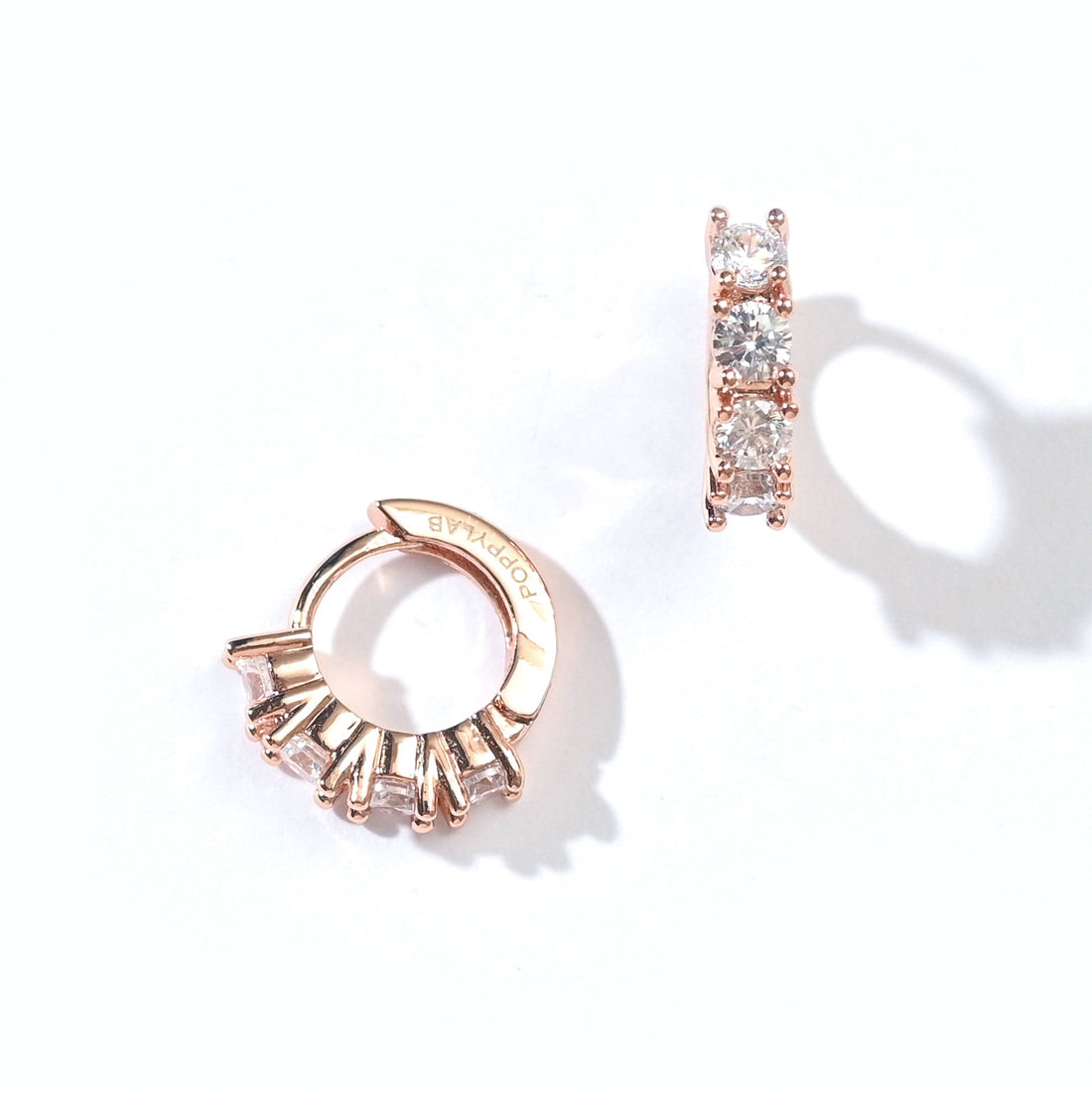 Kaia Mini Huggies | Clear Rose Gold