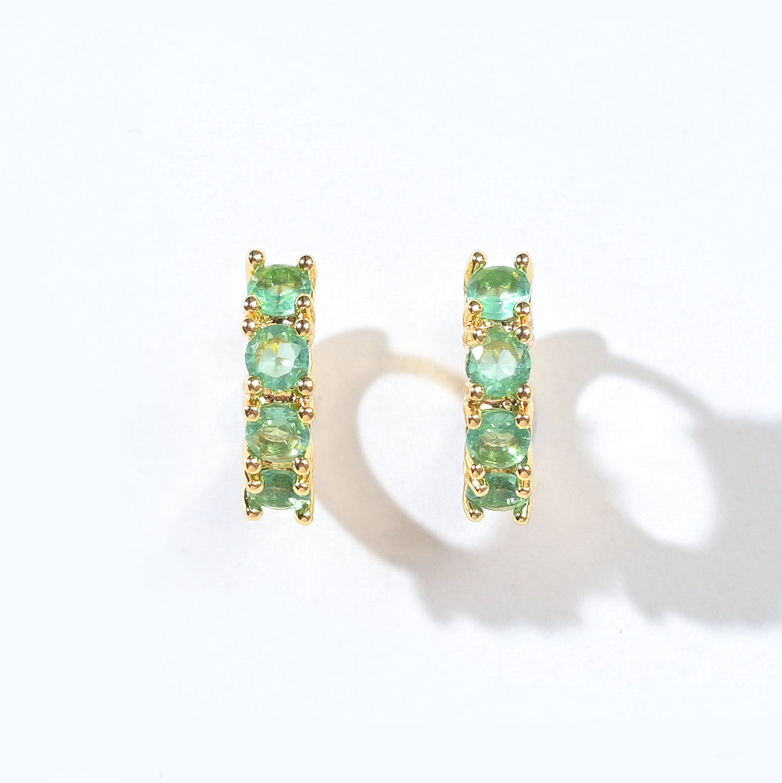 Kaia Mini Huggies | Spring Green Gold