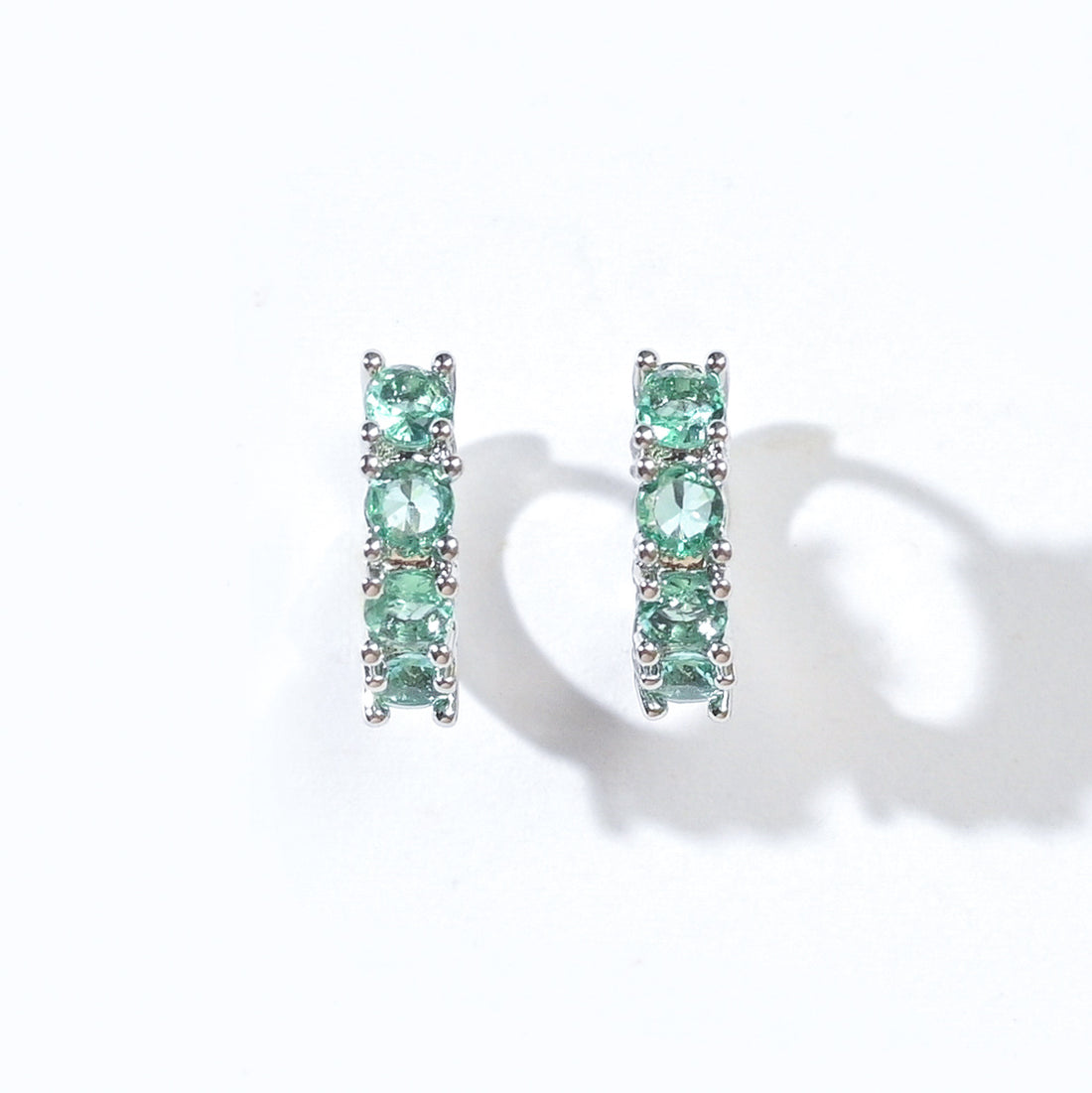 Kaia Mini Huggies | Spring Green Silver