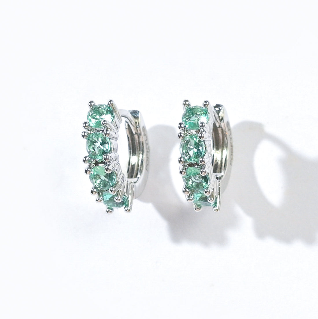 Kaia Mini Huggies | Spring Green Silver