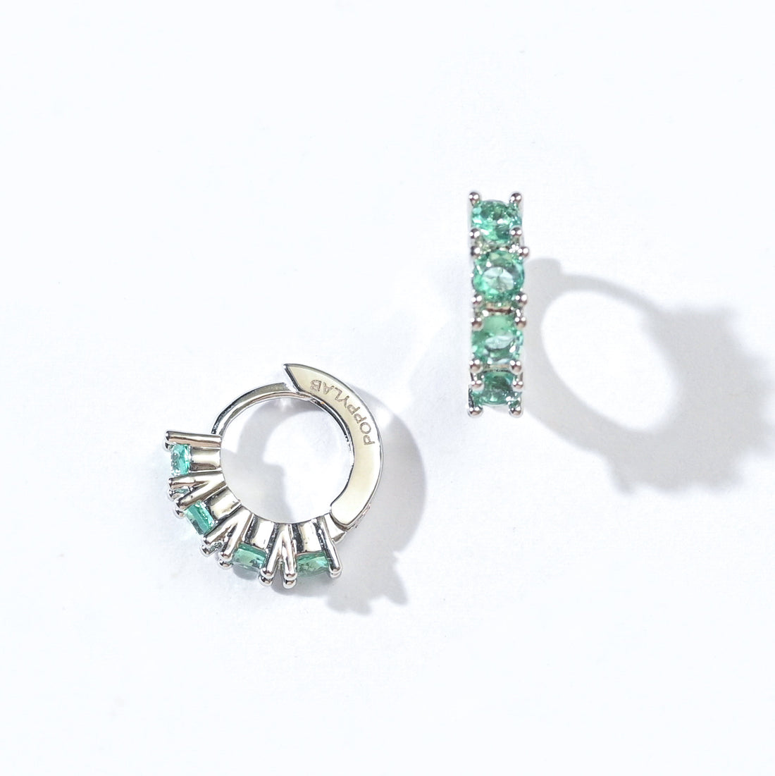 Kaia Mini Huggies | Spring Green Silver