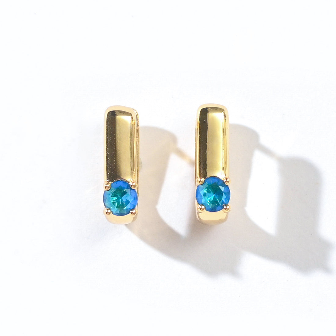 Sienna Minimalist Huggies | Royal Blue Gold