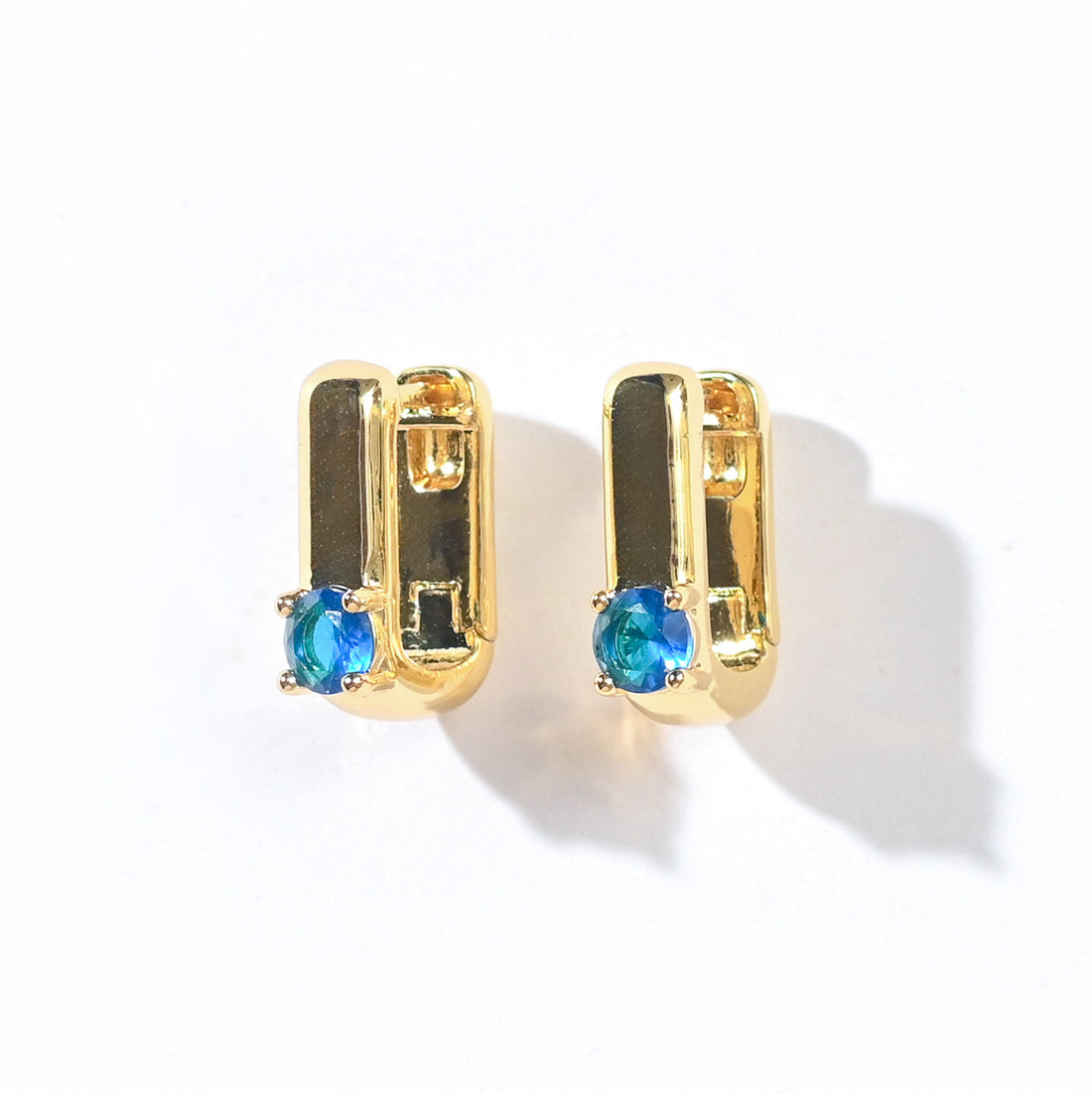 Sienna Minimalist Huggies | Royal Blue Gold