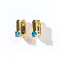 Sienna Minimalist Huggies | Royal Blue Gold