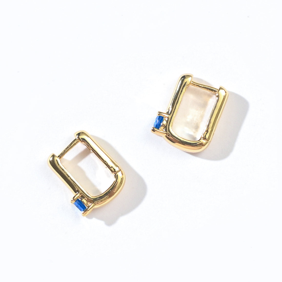 Sienna Minimalist Huggies | Royal Blue Gold