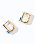 Sienna Minimalist Huggies | Royal Blue Gold