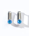 Sienna Minimalist Huggies | Royal Blue Silver