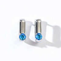 Sienna Minimalist Huggies | Royal Blue Silver