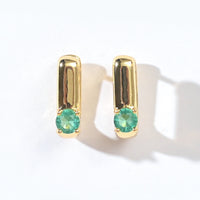 Sienna Minimalist Huggies | Spring Green Gold