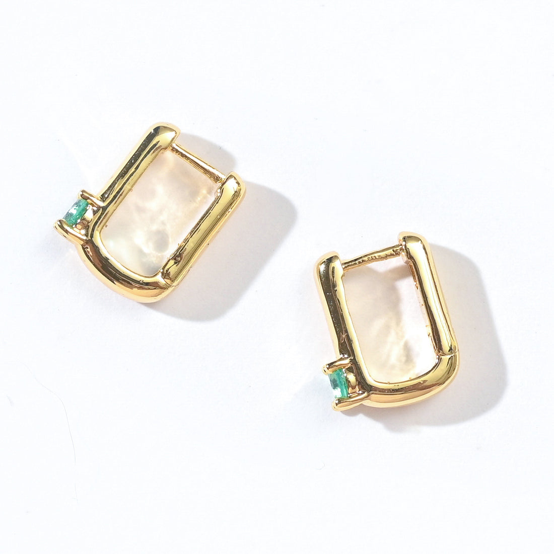 Sienna Minimalist Huggies | Spring Green Gold