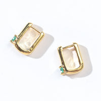 Sienna Minimalist Huggies | Spring Green Gold