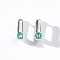 Sienna Minimalist Huggies | Spring Green Silver