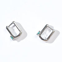 Sienna Minimalist Huggies | Spring Green Silver