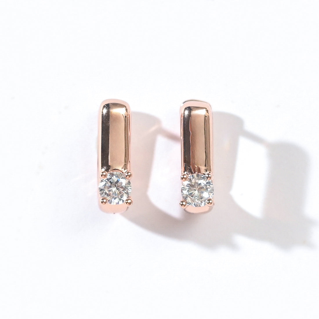 Sienna Minimalist Huggies | Clear Rose Gold